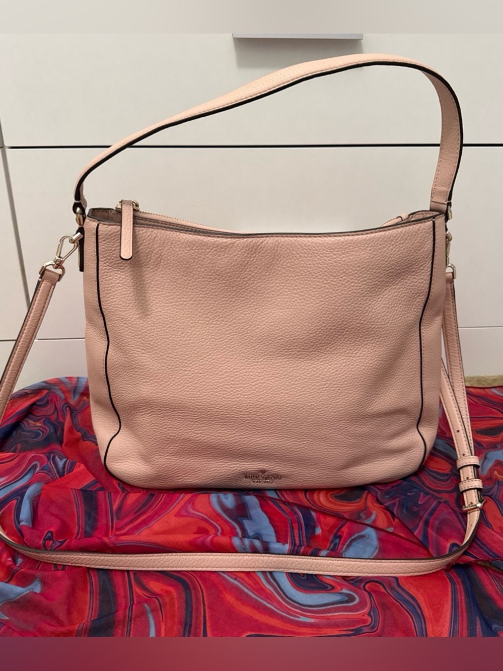 Kate Spade Jackson Medium Pebbled Leather Triple Compartment Shoulder Crossbody